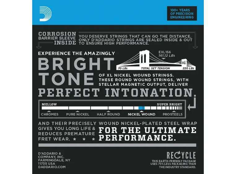 D'Addario EXL156 El.gitar/Bass (024-084) Fender Bass VI 